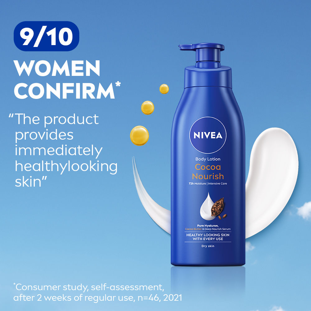NIVEA Cocoa Nourish Body Lotion|Deep Moisture Serum|Non Greasy|Moisturiser For Very Dry Skin