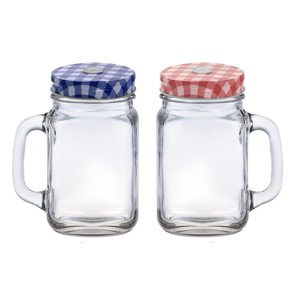 BAY6 Mason Jar Set with Straw - 400 ml - (2pc)