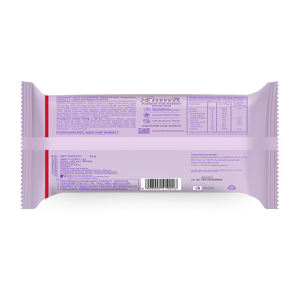 Bauli Moonfils Croissants Strawberry (Egg) 50 g Combo