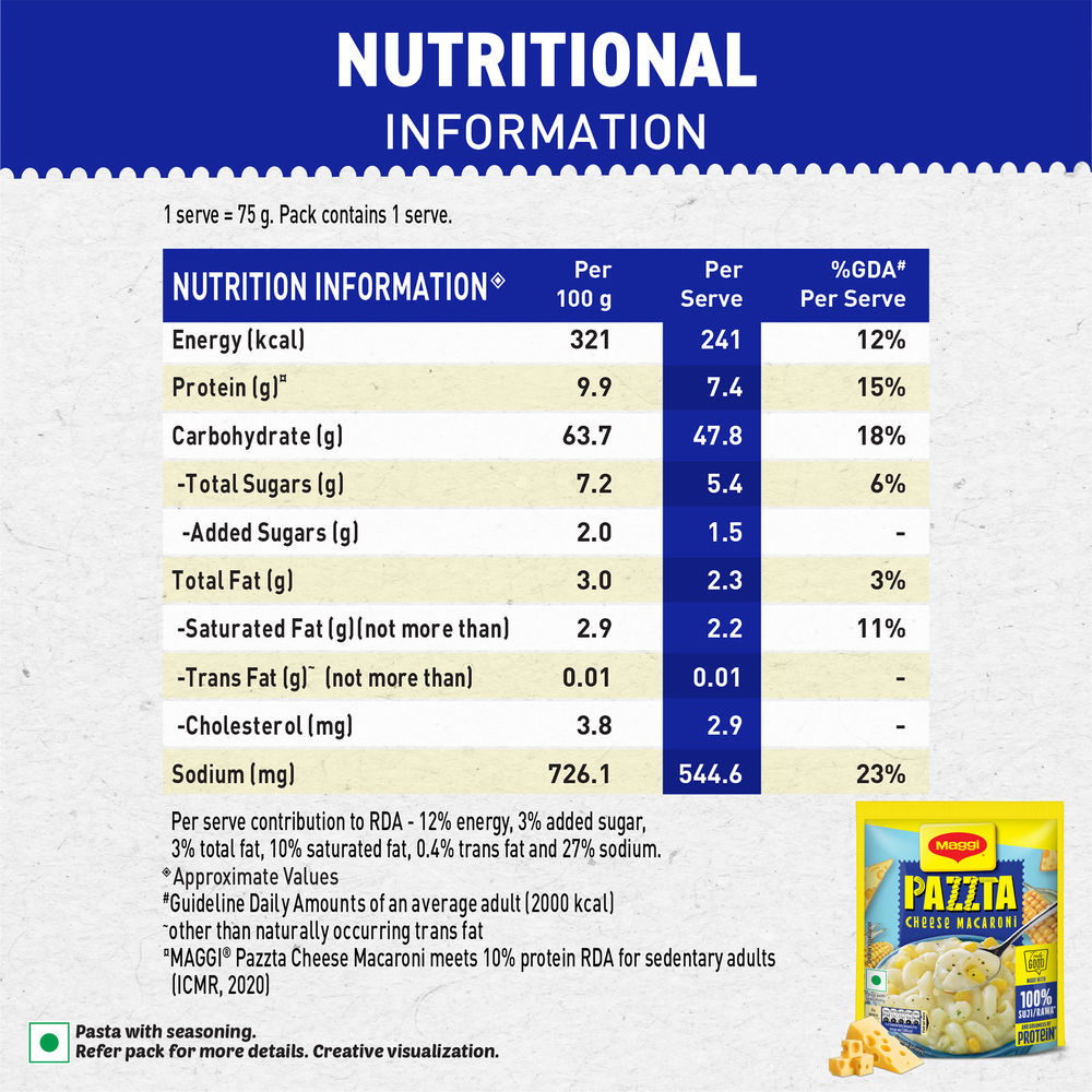 MAGGI Pazzta Instant Pasta - Cheese Macaroni 75 g Combo