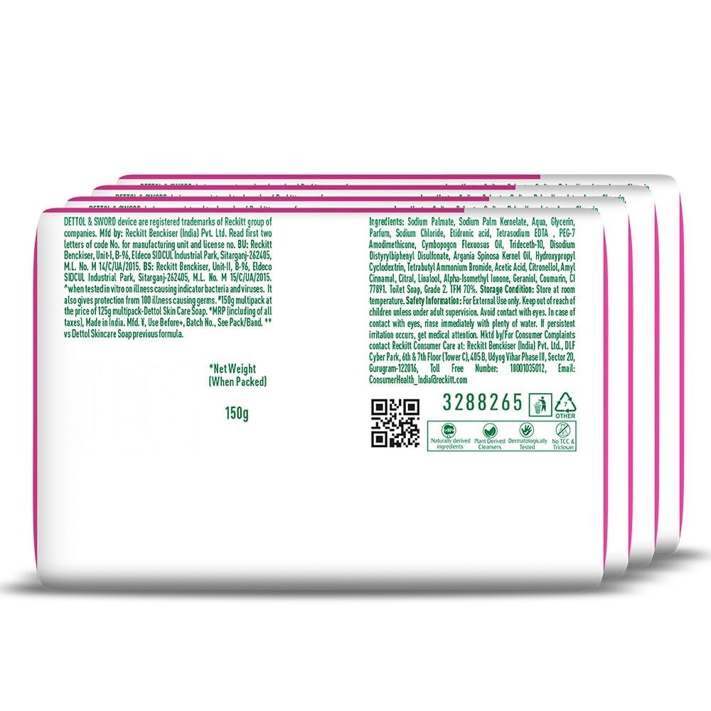 Dettol Skincare Moisturizing Beauty Bathing Soap Bar with Argan Oil For Softer Skin