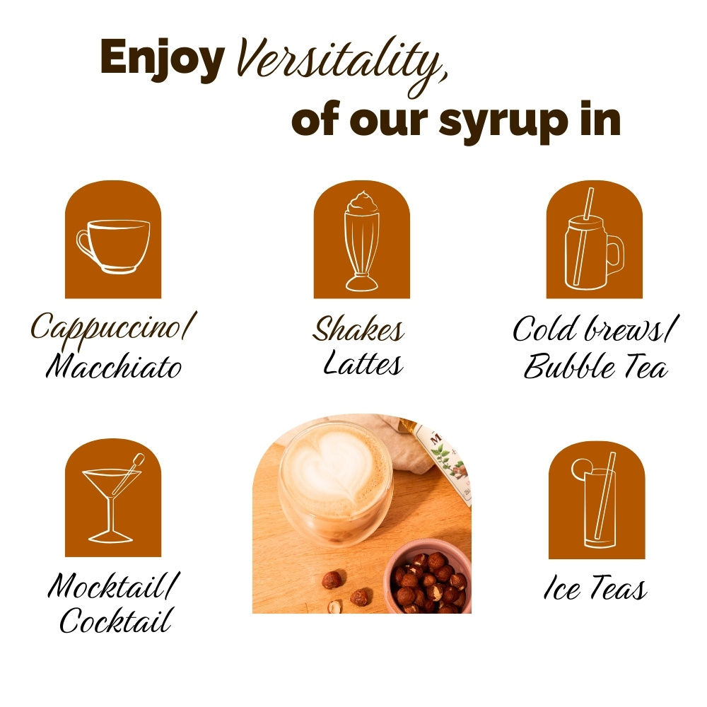 Monin Hazelnut NAT Syrup for Coffee,Shakes and Mocktails