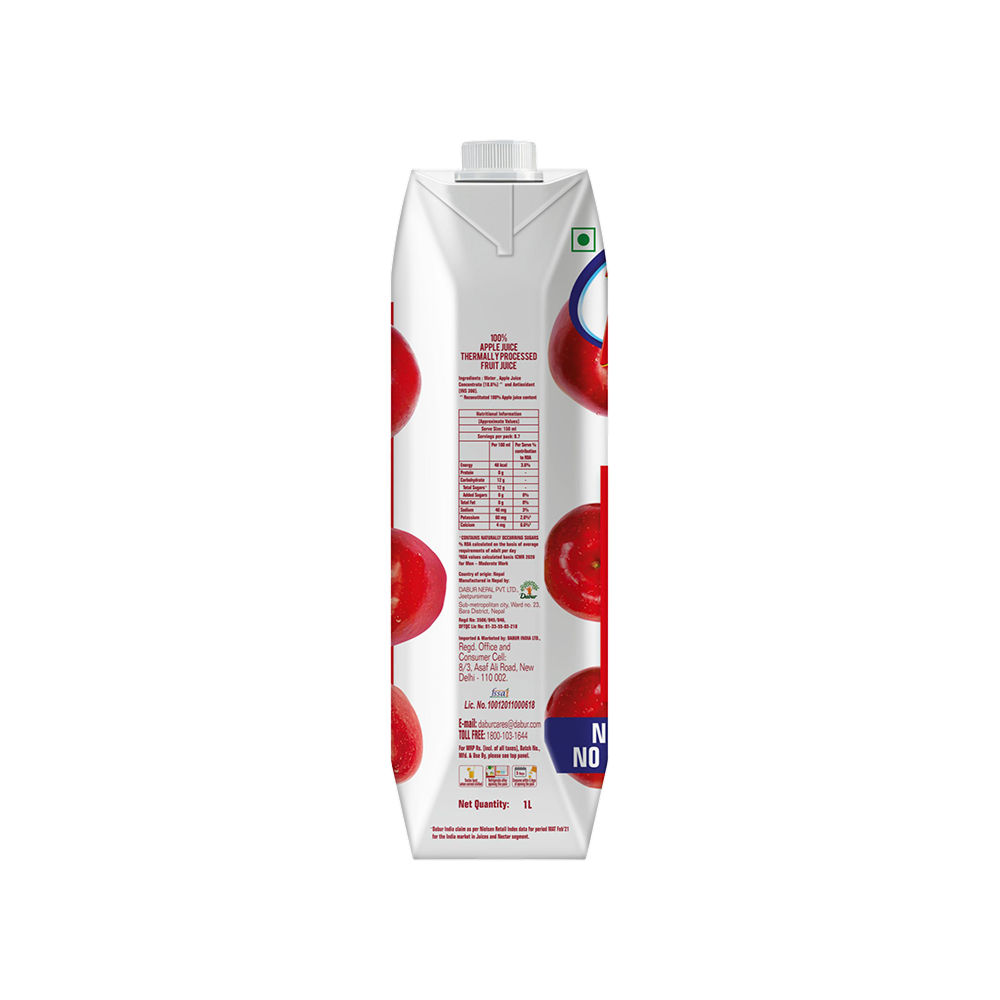 Dabur Real Activ 100% Apple Juice | Tetrapack 1 l Combo