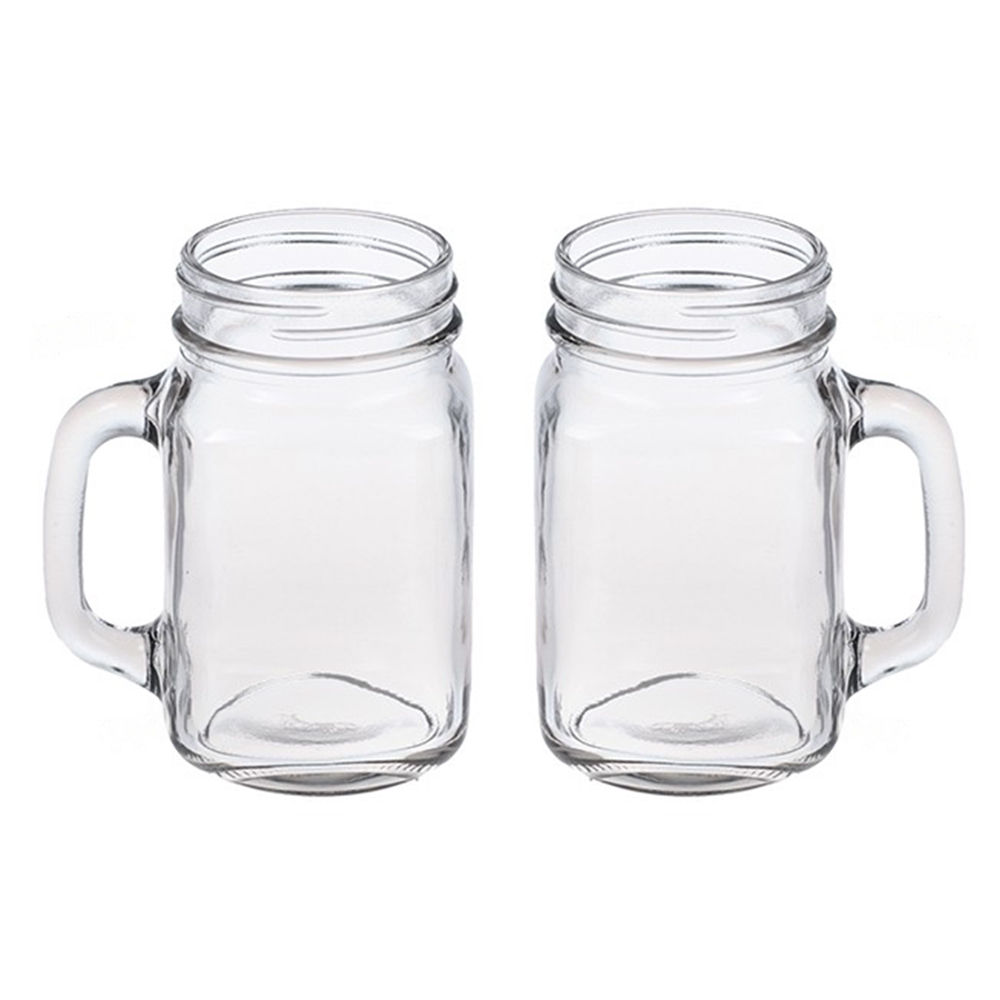 BAY6 Mason Jar Set with Straw - 400 ml - (2pc)