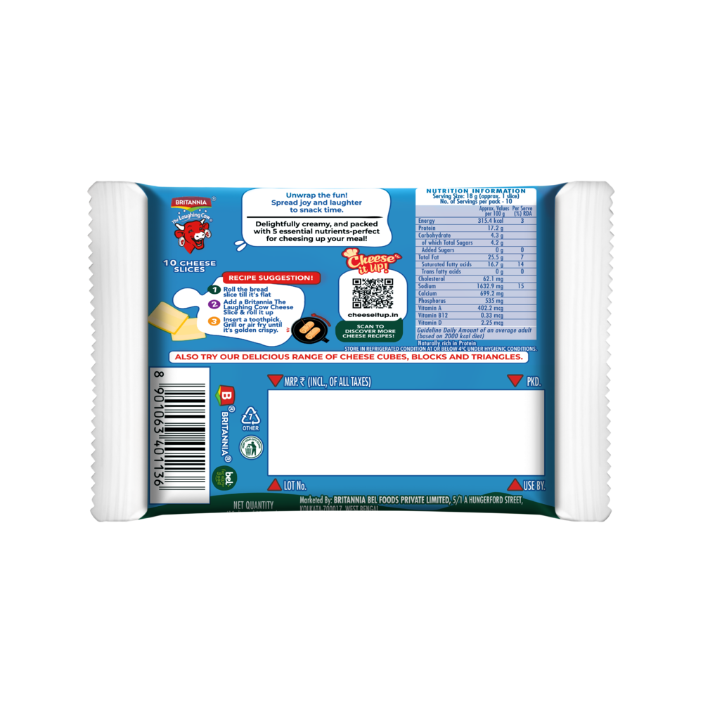 Britannia The Laughing Cow Cheese- Slices 180 g Combo