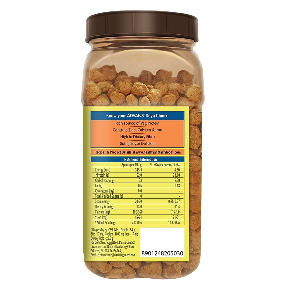 Emami Healthy & Tasty Advans Mini Soya Chunks Jar - Value Pack