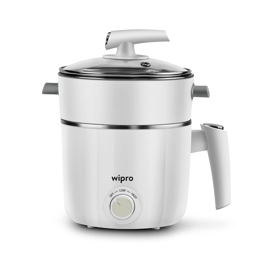 Wipro Vesta 1.2 L Multicooker Kettle | (White, 600 Watt)