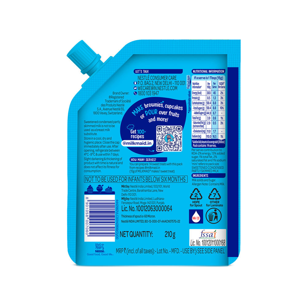Nestle Milkmaid Mini Condensed Milk Easy Pour Pack 210 g Combo