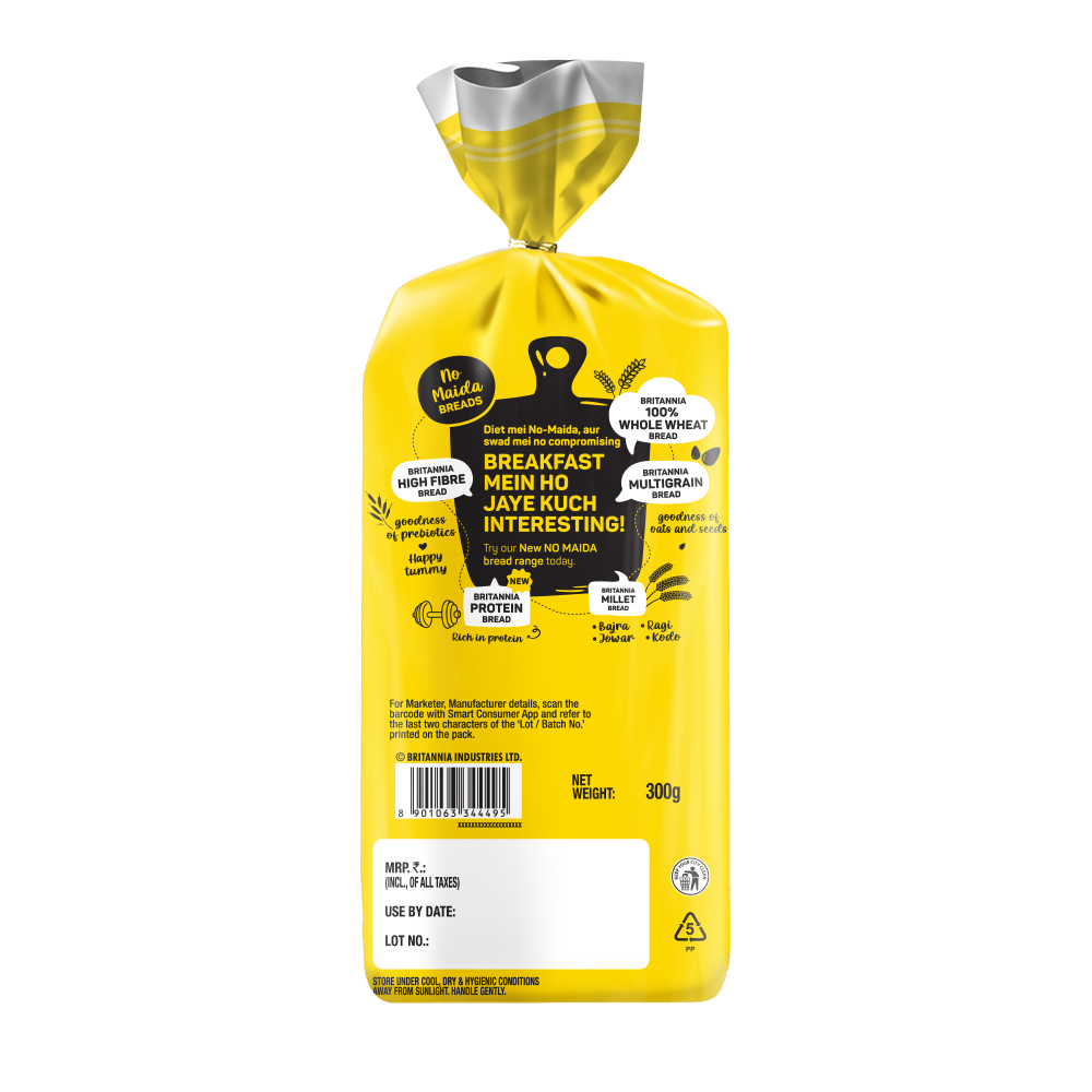 Britannia High Fiber Bread With Prebiotics (No Maida)