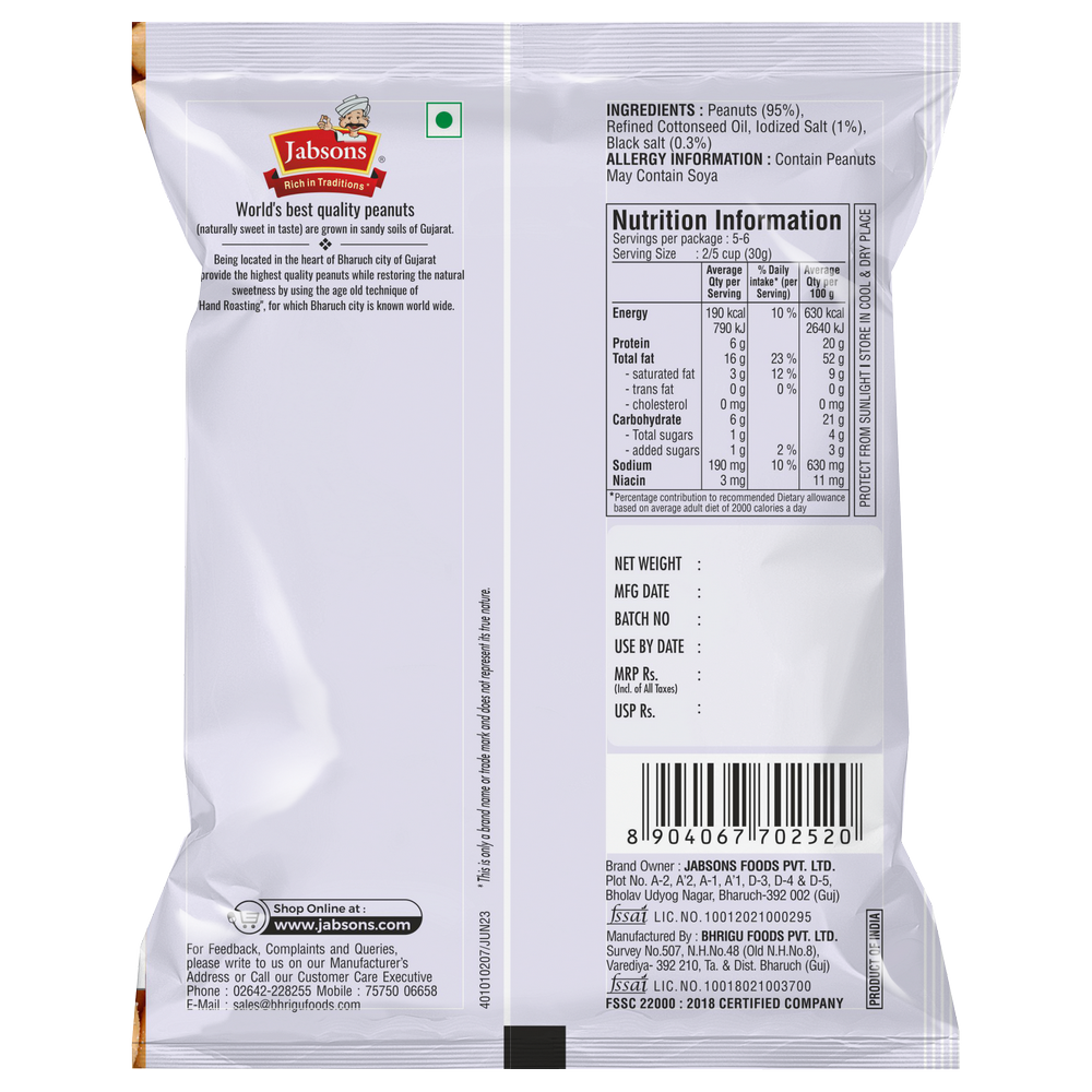 Jabsons Roasted Peanuts Classic Salted 160 g Combo