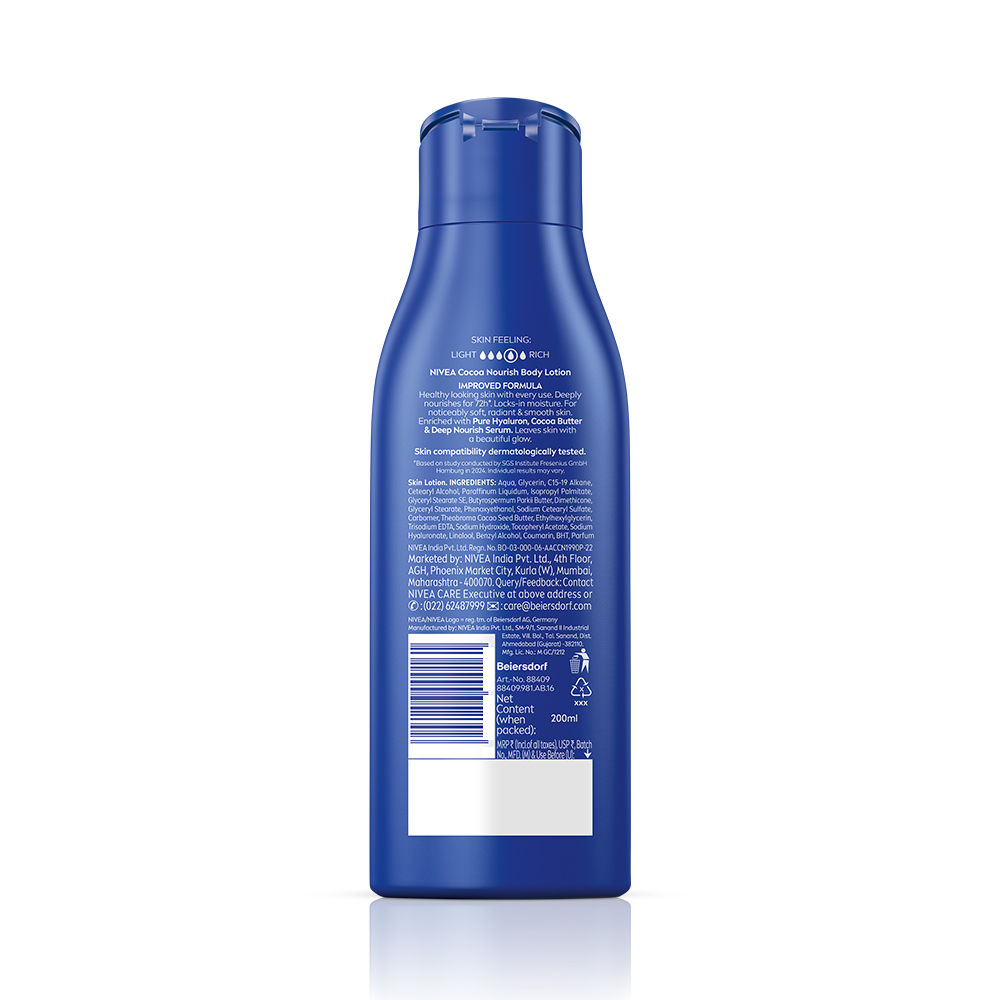 NIVEA Cocoa Nourish Body Lotion|Deep Moisture Serum|Non Greasy|Moisturiser For Very Dry Skin