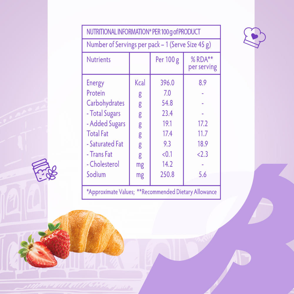Bauli Moonfils Croissants Strawberry (Egg) 50 g Combo