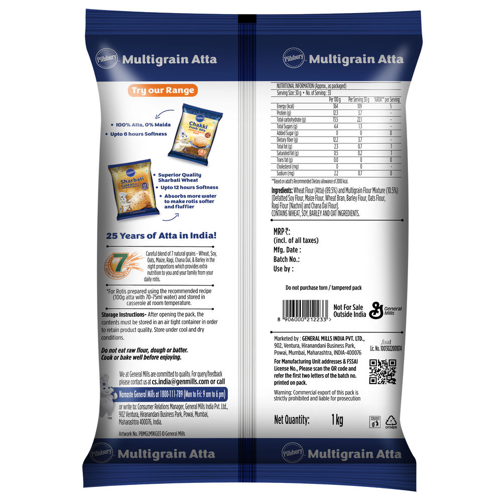 Pillsbury Multi Grain Atta 1 kg Combo