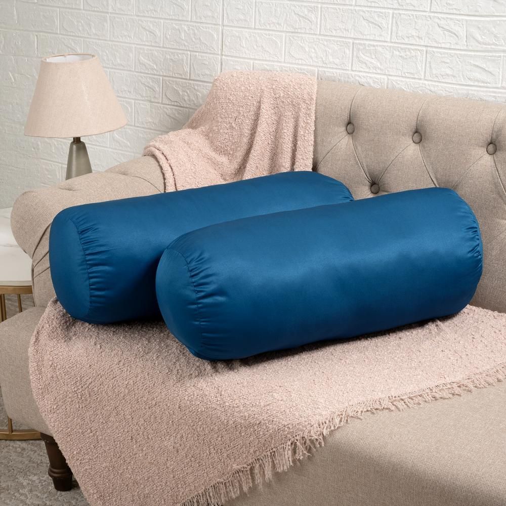 Wakefit Bolster Pillow | Set of 2 | Soft and Supportive | Comfortable for Neck and Back | Teal