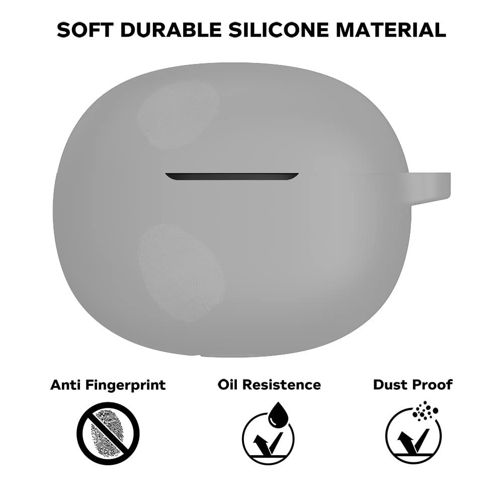 Sounce Silicone Case Cover for Realme TechLife Buds T100-Scratch-Resistant | Non-Slip Grip | Grey