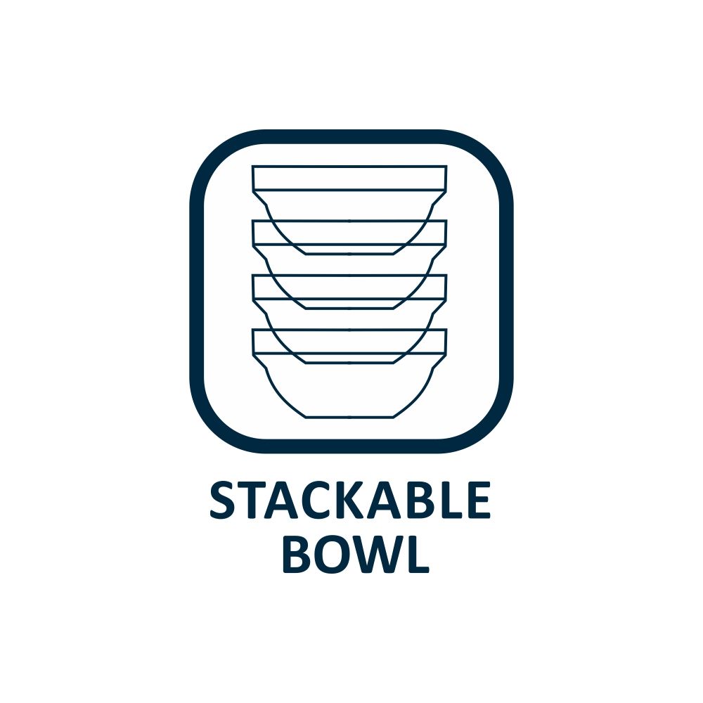 Borosil Stackable Bowl Set (377 ml)| Borosilicate Glass | Microwave & Dishwasher Safe