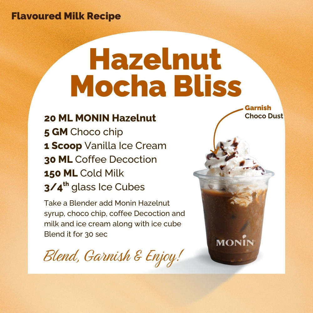 Monin Hazelnut NAT Syrup for Coffee,Shakes and Mocktails