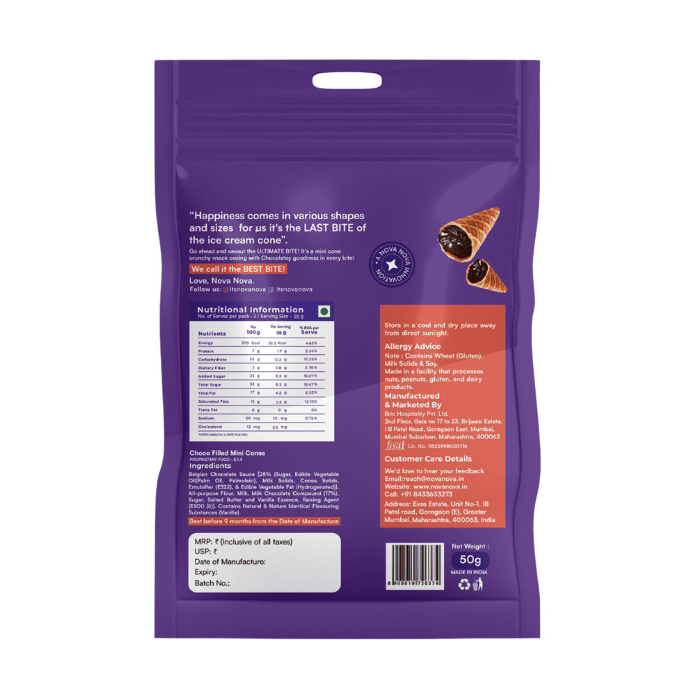 Nova Nova Best Bite - Belgian Chocolate(50gms) & Nova Nova Best Bite- Dark Chocolate(50gms) Combo