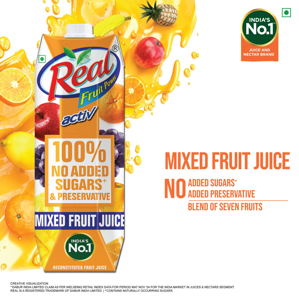 Dabur Real Activ 100% Mixed Fruit Juice | Tetrapack 1 l Combo