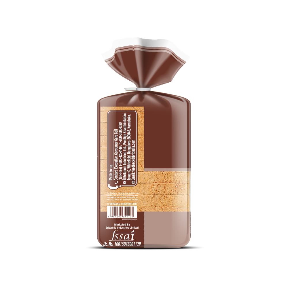 Britannia 100% Whole Wheat Bread (No Maida) 400 g Combo