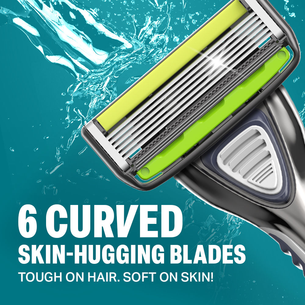 Bombay Shaving Company Sensiflo 6 Razor For Men With Aloe And Vit E Strip, 6-Blade Sensitive Razor