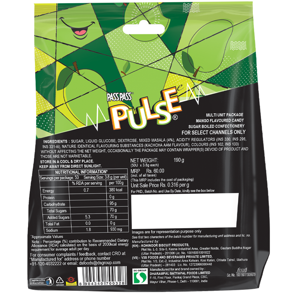 Pulse Kachcha Aam 50 Candies 190 g Combo