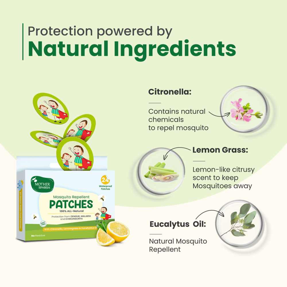 Mother Sparsh Natural Mosquito Repellant Patches Repellent For Kids | Assorted | 0 - 10 years