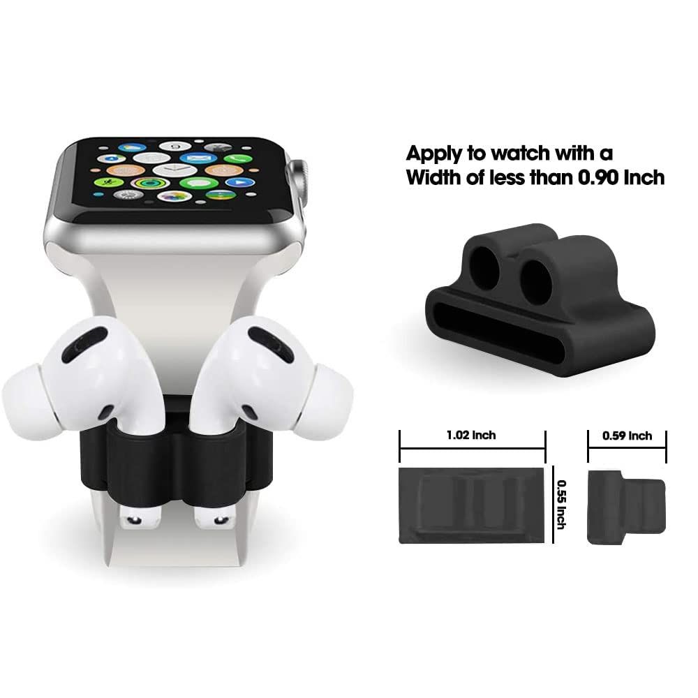Sounce Premium Silicone Soft Case Cover for AirPods Pro | 5-in-1 Set with Keychain | Black