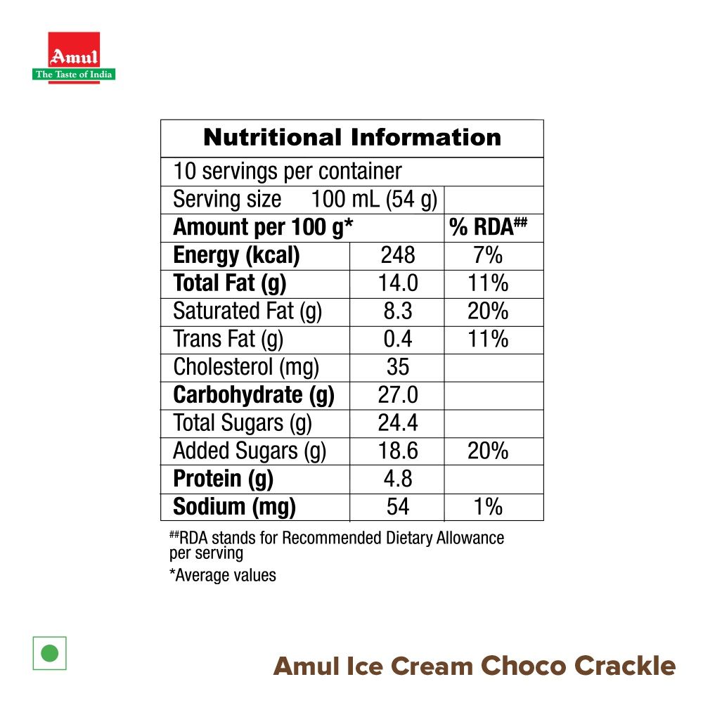 Amul Choco Crackle Icecream Tub