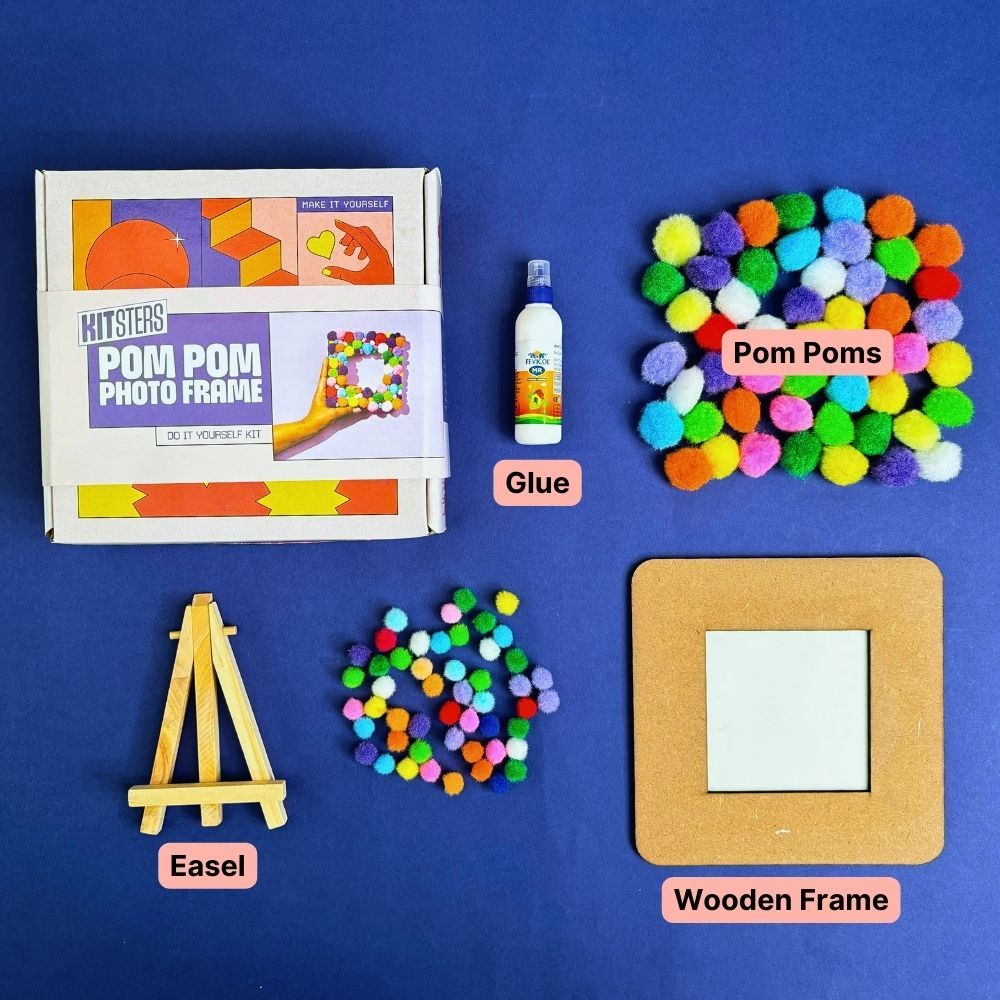 Kitsters Diy Pom Pom Photo Frame Kit