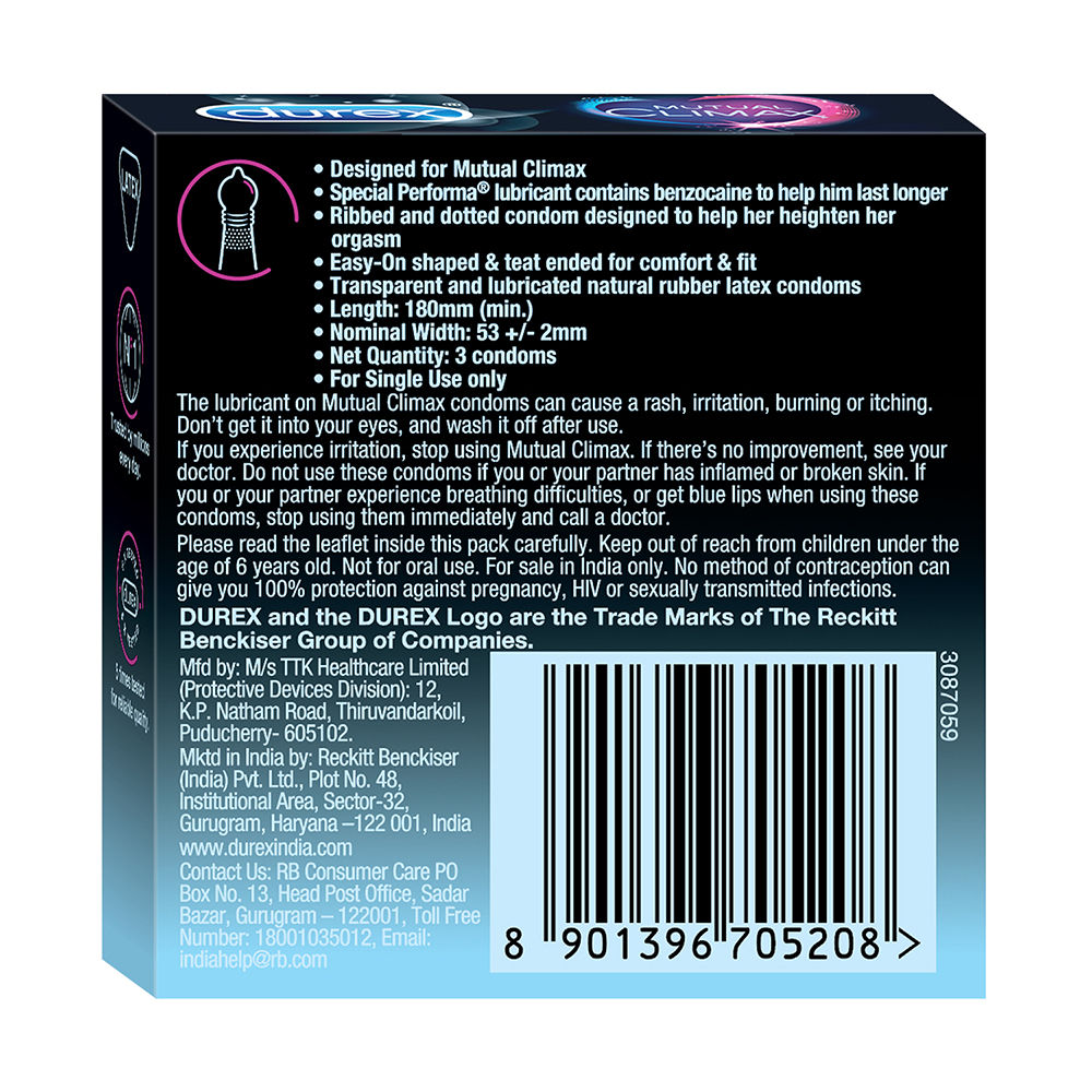 Durex Real Feel Pack of 3(3pc), Durex Invisible Pack of 3(3pc) & Durex Mutual Climax Pack of 3(3pc) Combo