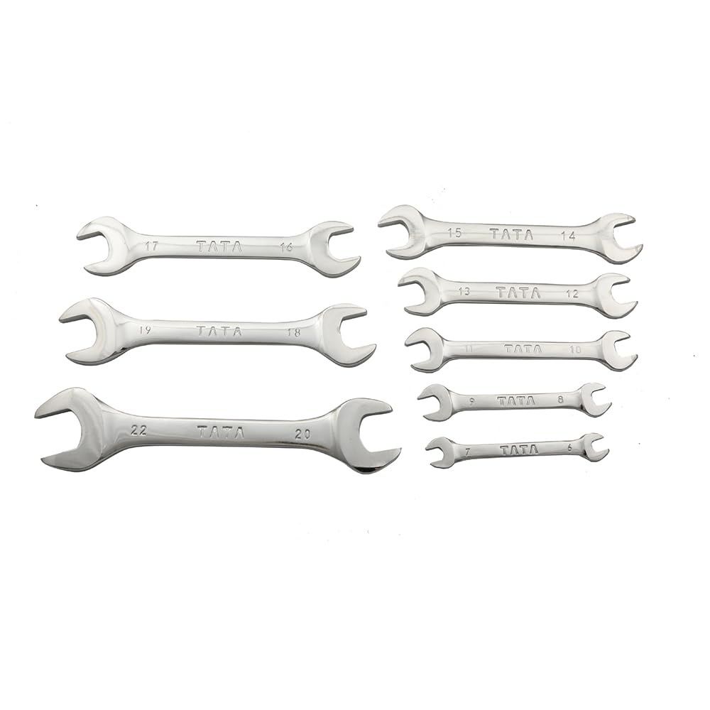 Agrico Tata Chrome Vanadium Steel Open Jaw Spanner Set/Tool Kit Multipurpose Chrome Plating Doe