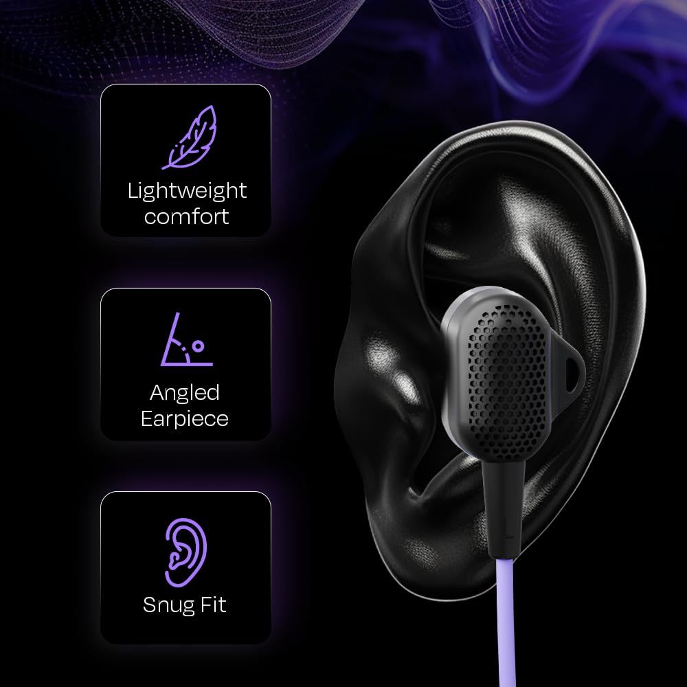 Kreo Hydra C Type Dual Dynamic Driver In-Ear Wired Gaming Earphones With Microphone, Tangle-Free