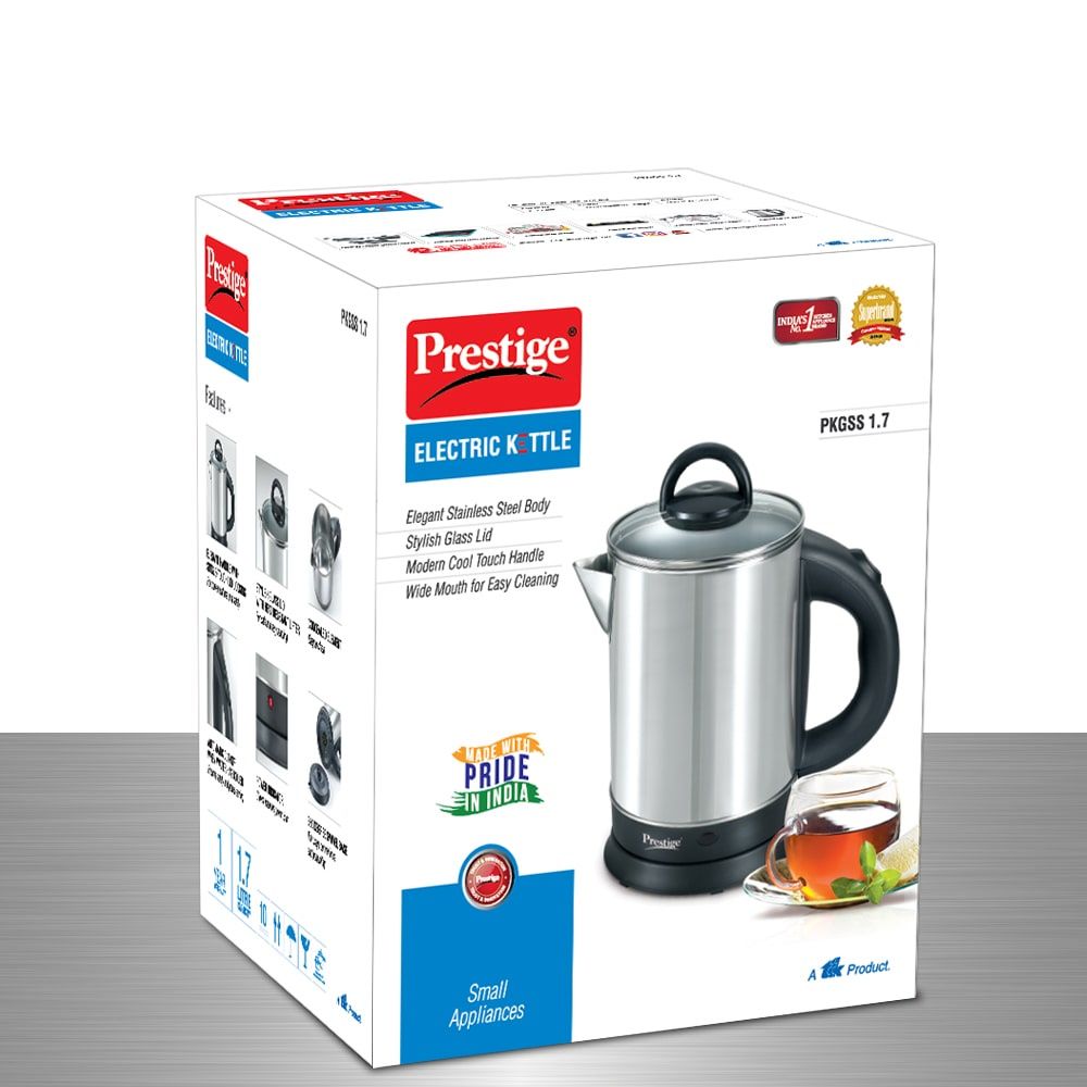 Prestige Kettle 1.7L S S Glasslid Pkgss 1.7