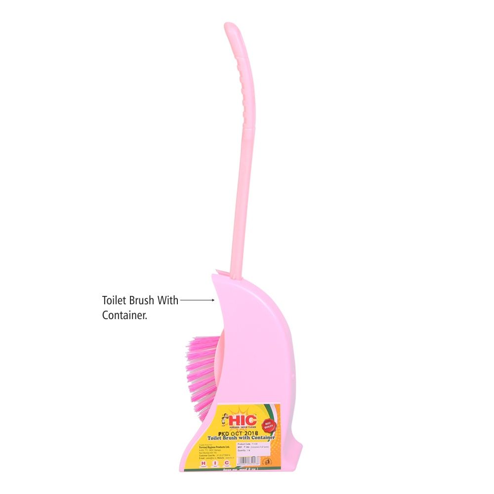 HIC Toilet Brush With Container (Colour May Vary)