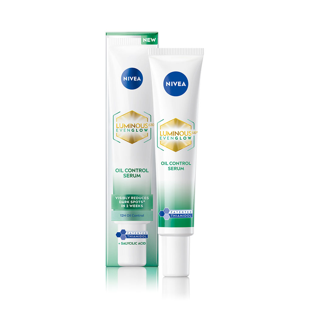 NIVEA Luminous Even Glow Oil Control Serum| Thiamidol, Salicylic, Hyaluronic Acid| Reduces Dark Spot