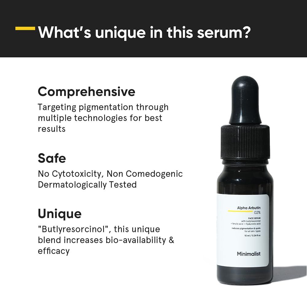 Minimalist Alpha Arbutin Face Serum With Hyaluronic Acid 2%