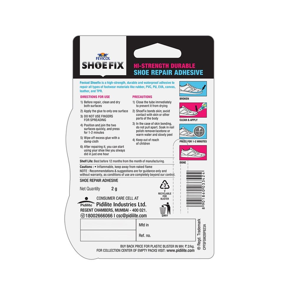 Fevicol Shoefix 2 G| Expert Shoe Repair Glue | Fast, Waterproof & Durable