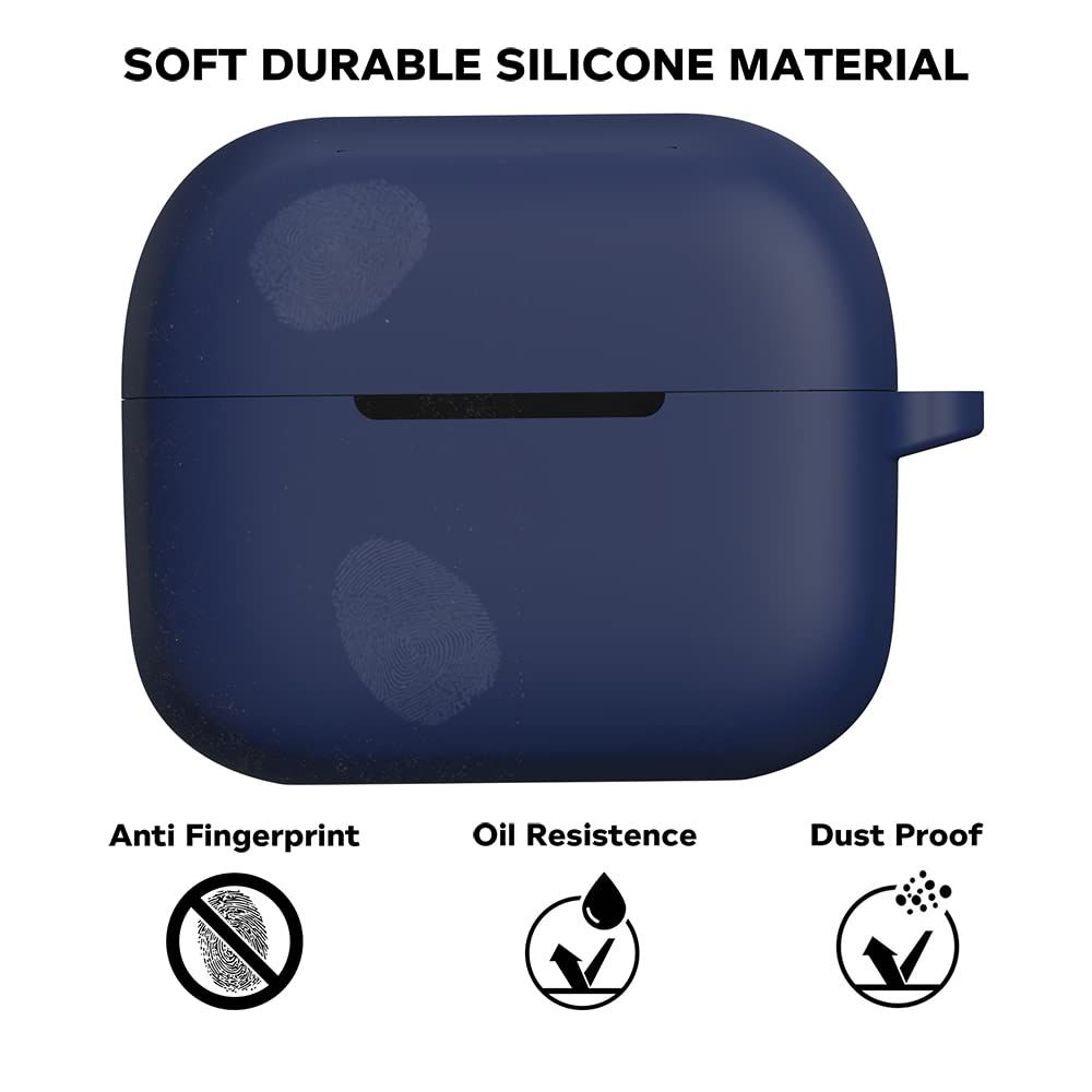 Sounce Earphone Case Cover Compatible with Boat Airdopes 163 / Airdopes 161, Soft Silicone Skin Case Cover Shock-Absorbing Protective Case with Keychain-Blue