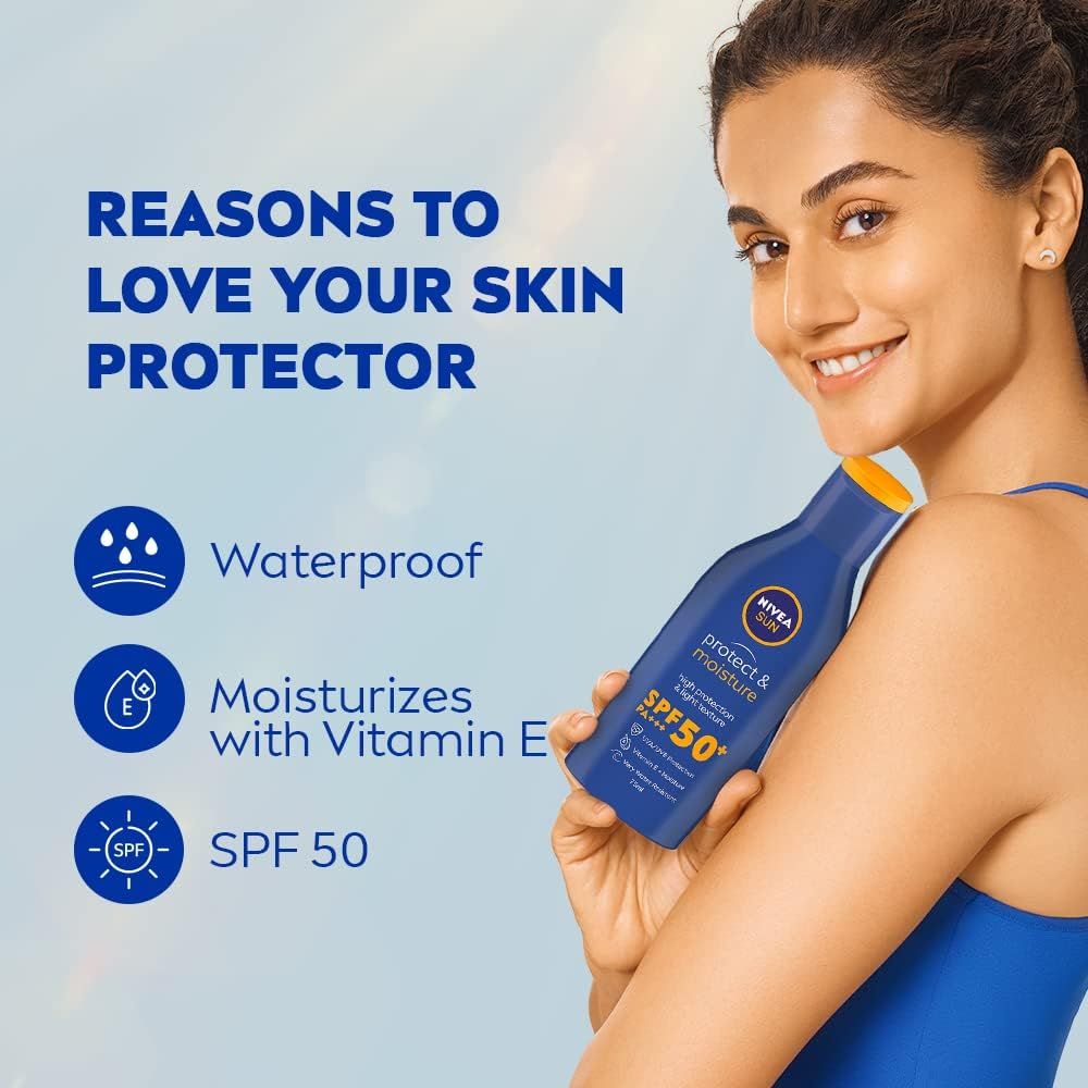 NIVEA SUN Protect and Moisture SPF 50+ Advanced Sunscreen|PA+++ UVA - UVB Protection System