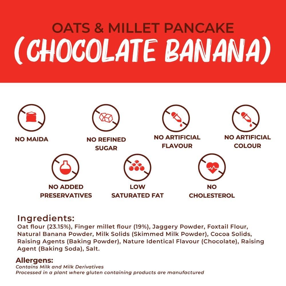 Fodstrong Oats And Millets Chocolate Banana Pancake Mix | 250 G