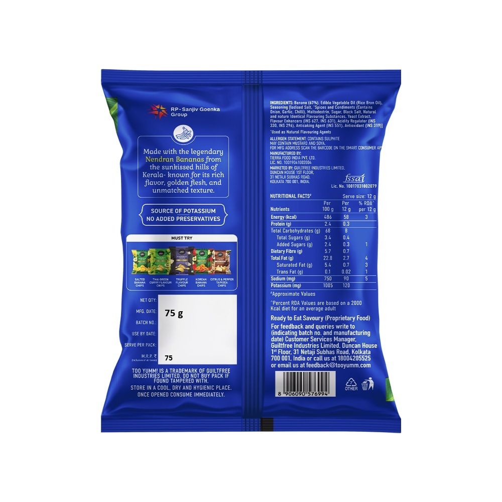 Too Yumm Masala Banana Chips | Made with Nendran bananas | No Palm Oil | 100% Veg