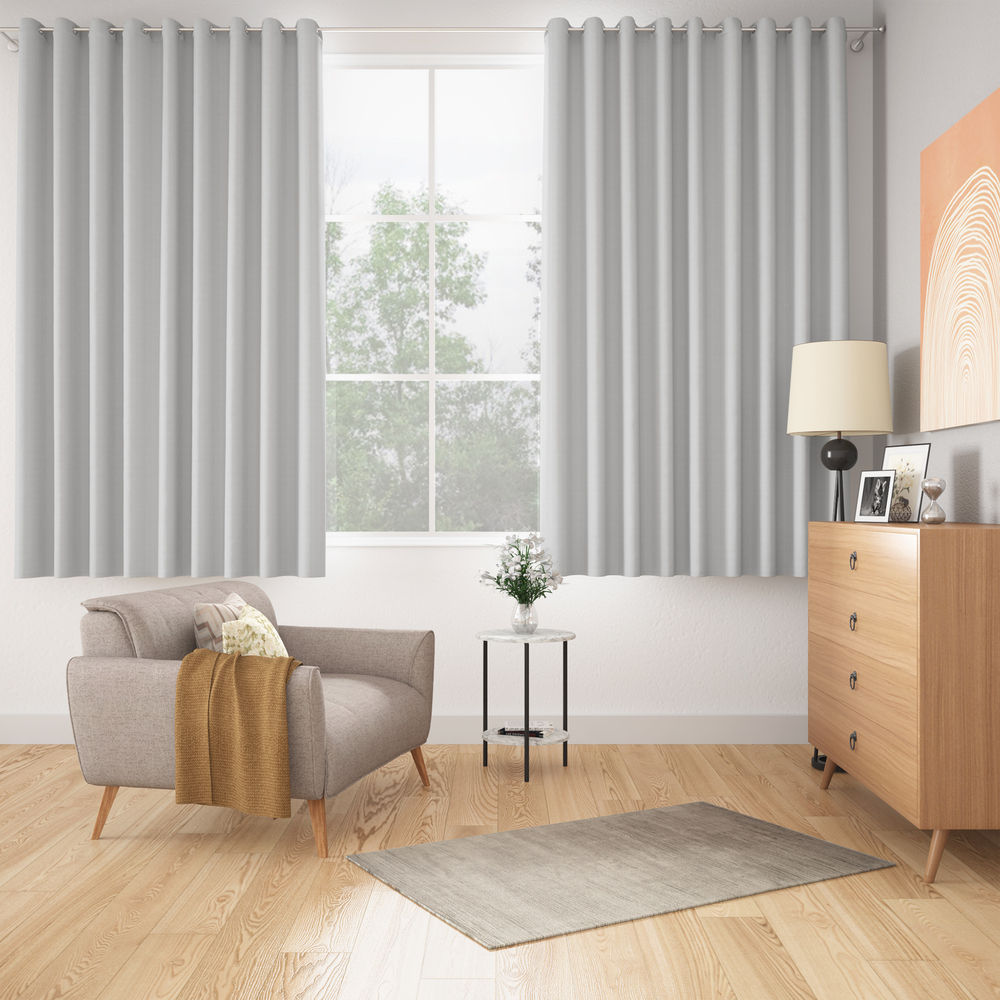 Wakefit Solid Blackout Curtain | Blocks Upto 100% Light | (5 x 4.3 ft) | For Windows | Set of 2 Agaya Grey