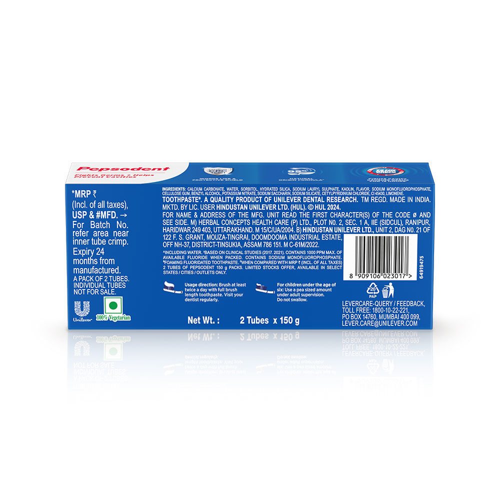 Pepsodent Germicheck 8 Actions, Toothpaste With Anti-Germ Formula, Clove & Neem Oil