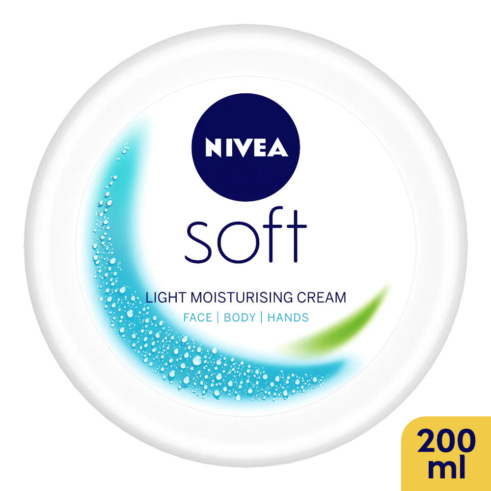 NIVEA Soft Light Moisturizer for Face, Hand & Body, Non-Greasy Cream for Instant Hydration