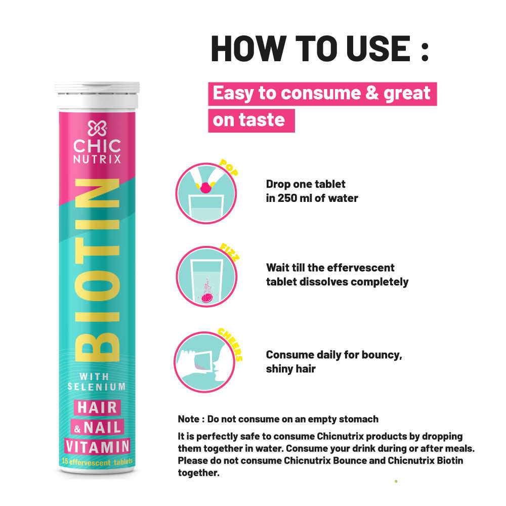 Biotin, 10000mcg for Healthy Hair & Nails with Selenium- Lime & Lemon Flavour, 30 tablets