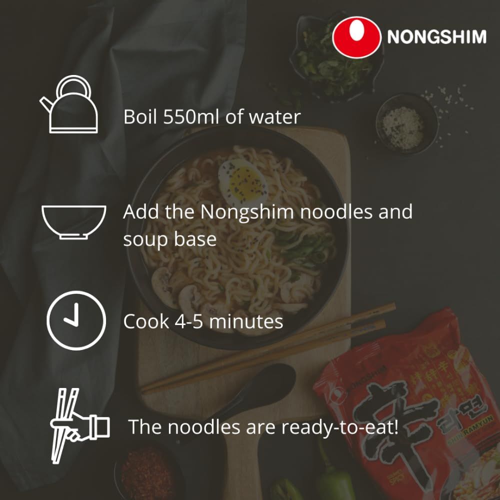 Korean Nongshim Shin Ramyun Noodle Soup Veg