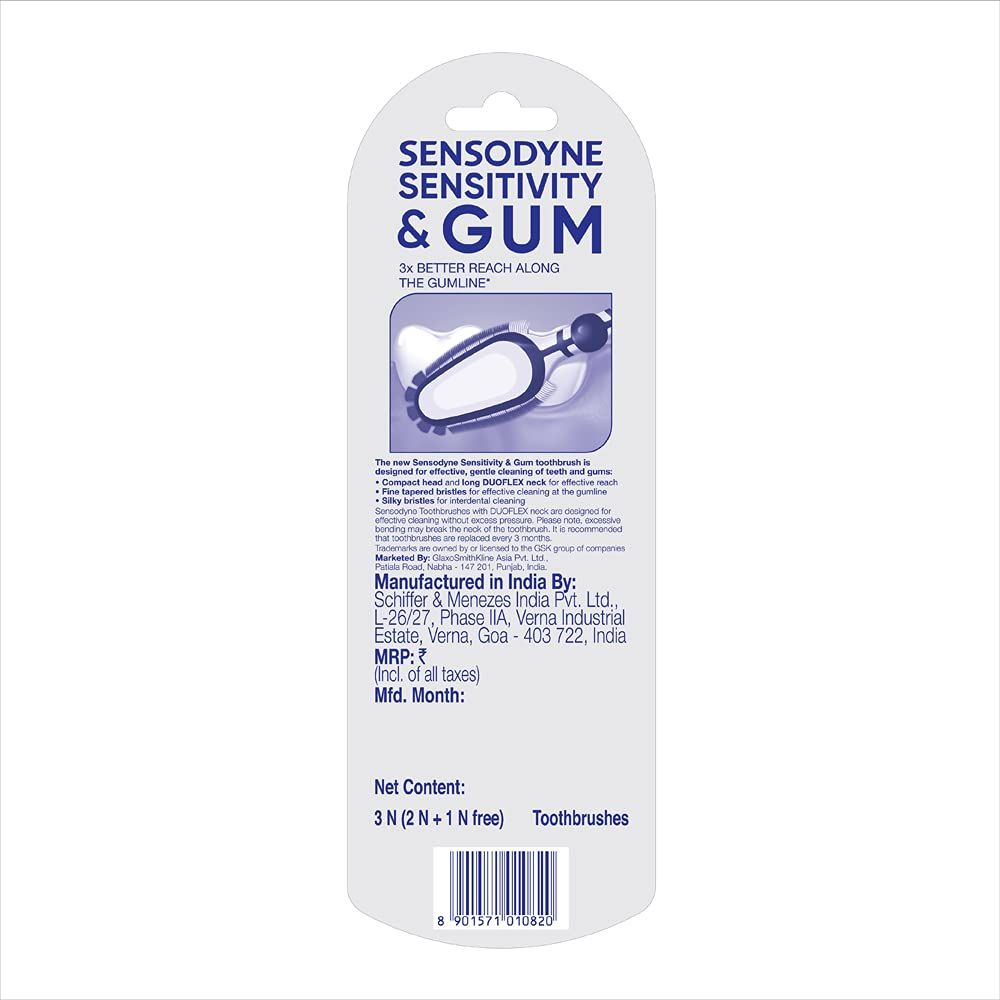 Sensodyne Toothbrush Sensitivity Gum Tooth Brush With Soft Bristles Flexible (Buy 2 Get 1 free)