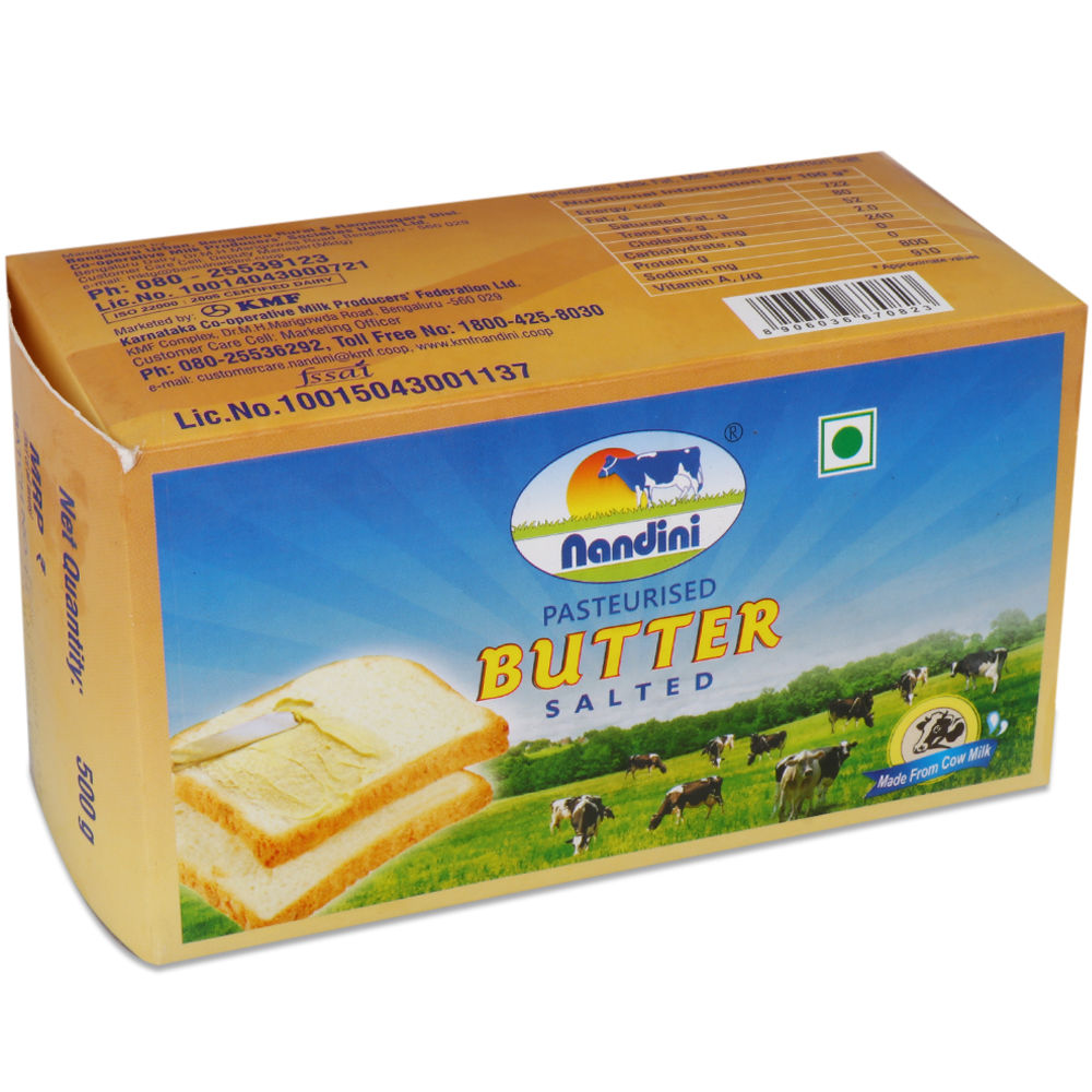 Nandini Table Butter Salted (Carton) 500 g Combo