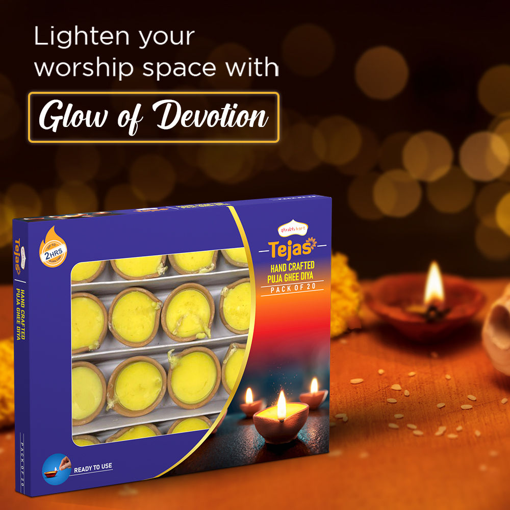 Shubhkart Tejas Hand Crafted Puja Ghee Diya 20 pc Combo